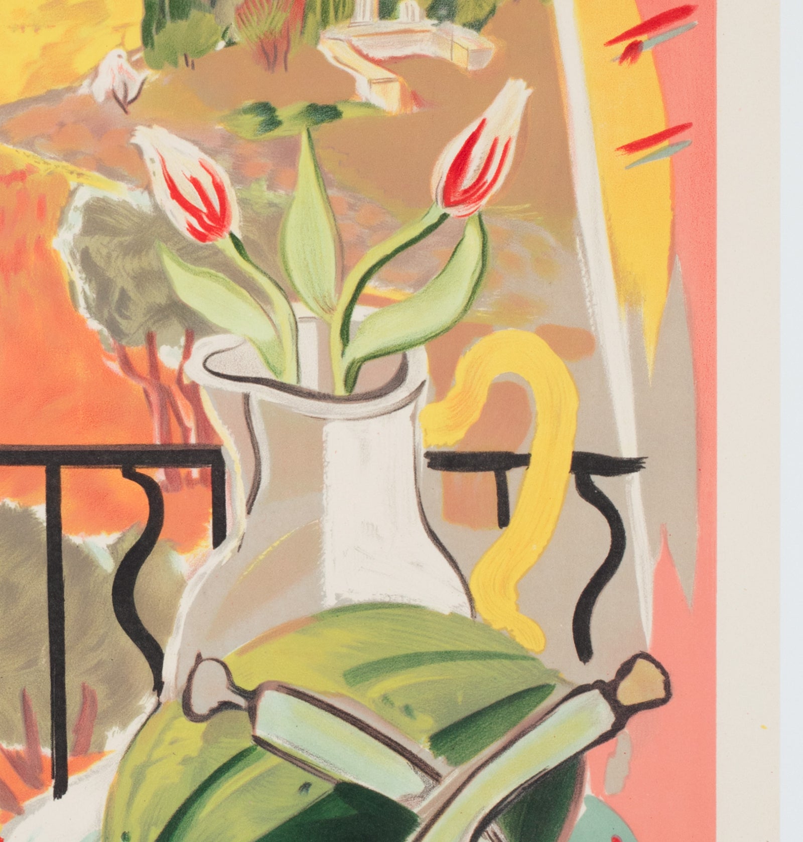 Provence 1945 SNCF French Railway Travel Advertising Poster, Jal - detail