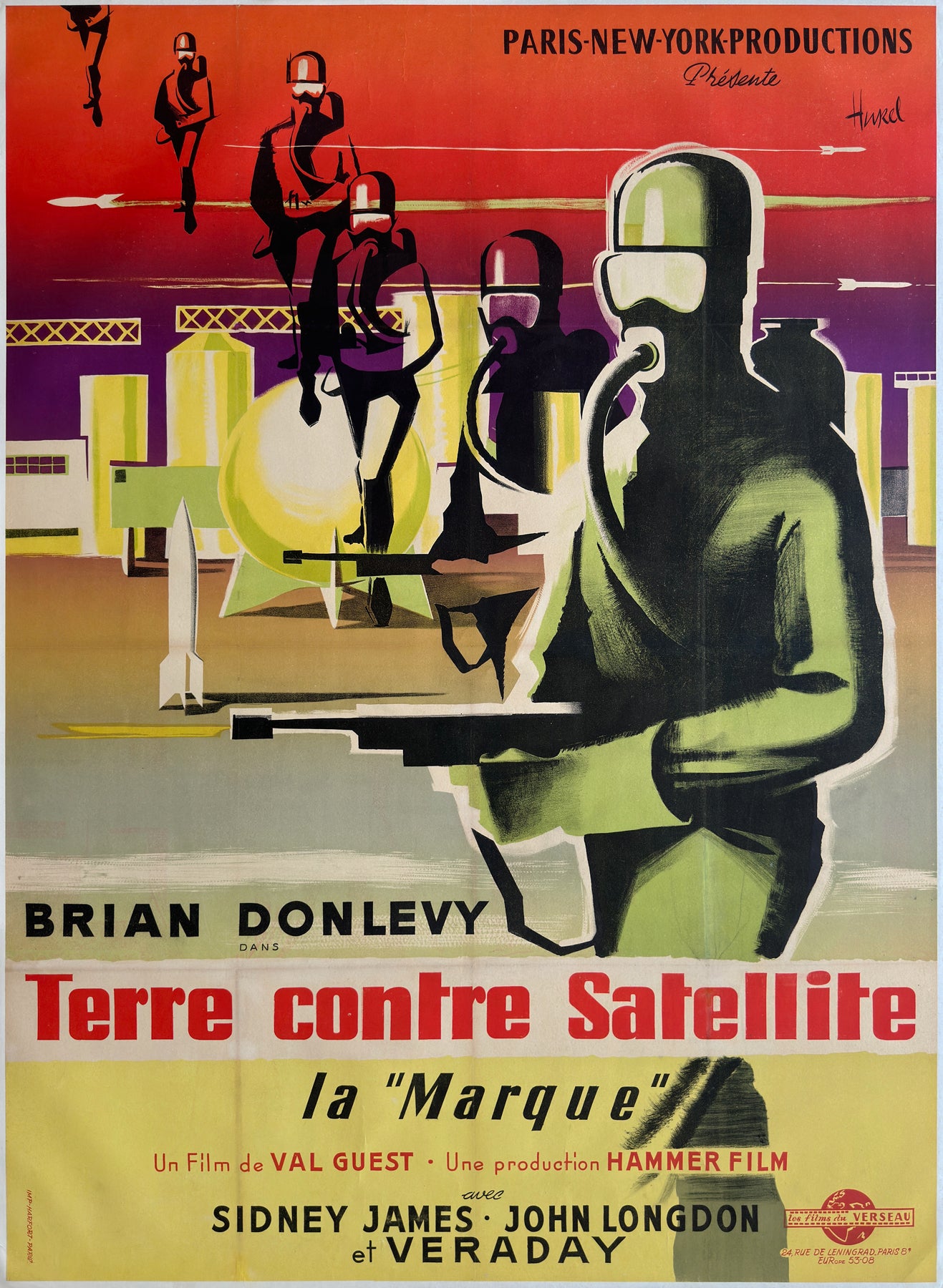Quatermass II: Enemy from Space 1958 French Grande Film Movie Poster, Clement Hurel