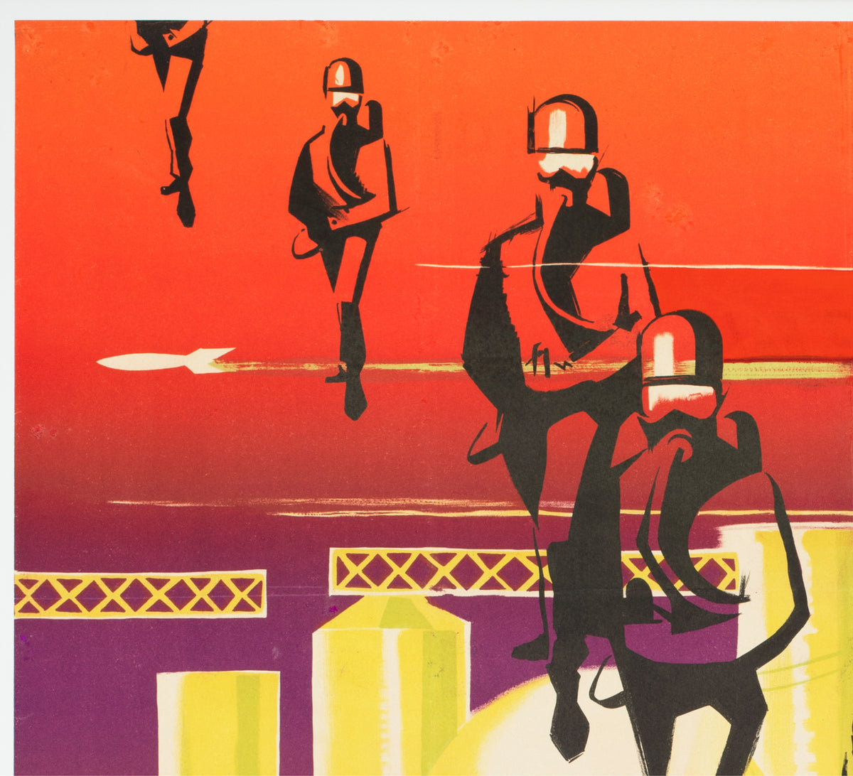 Quatermass II: Enemy from Space 1958 French Grande Film Movie Poster, Clement Hurel - detail