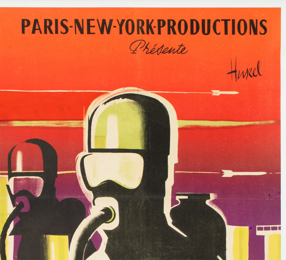 Quatermass II: Enemy from Space 1958 French Grande Film Movie Poster, Clement Hurel - detail