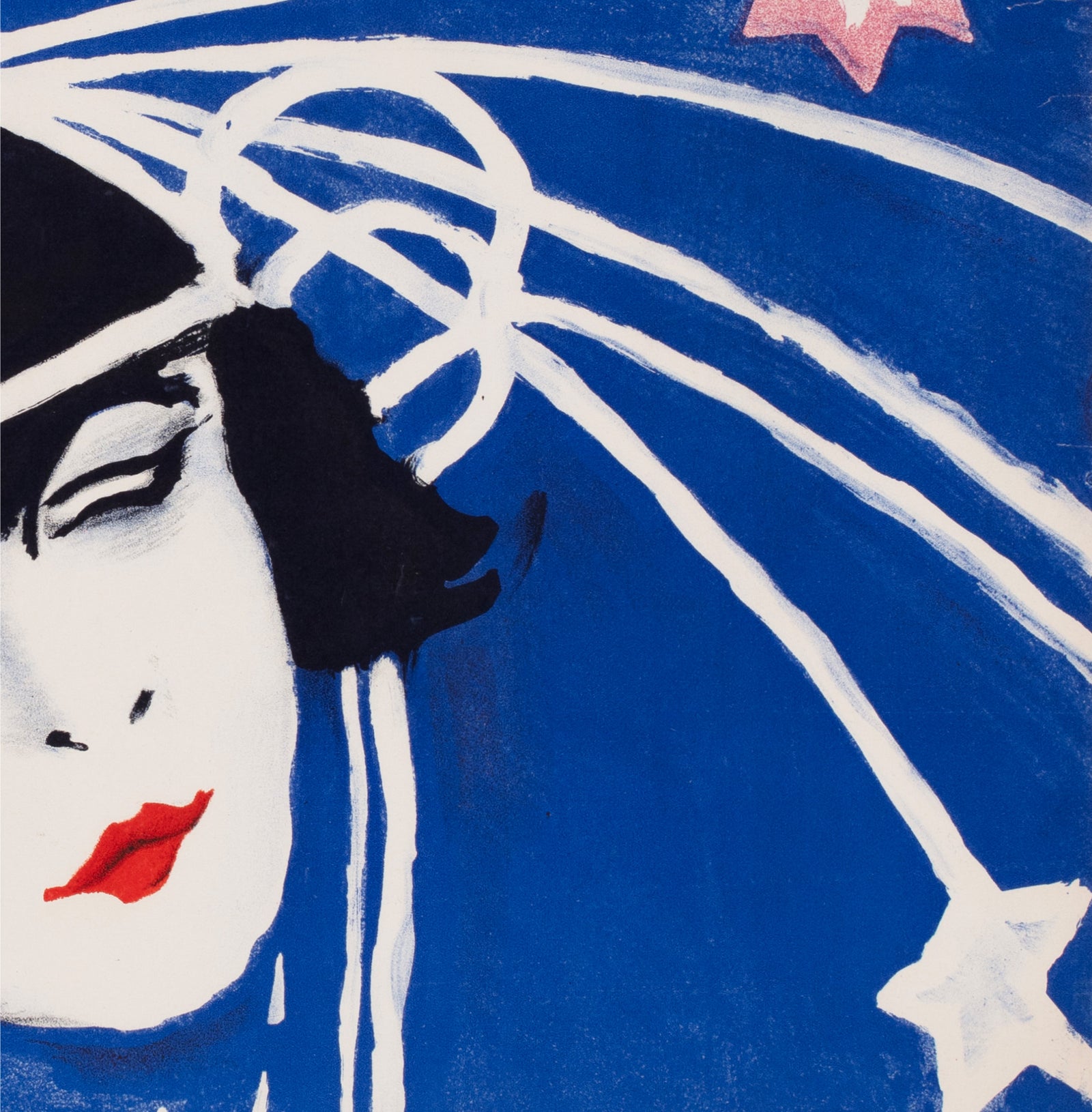 Queen of the Night c1920s Swedish Film Poster Rolf Bethge - detail