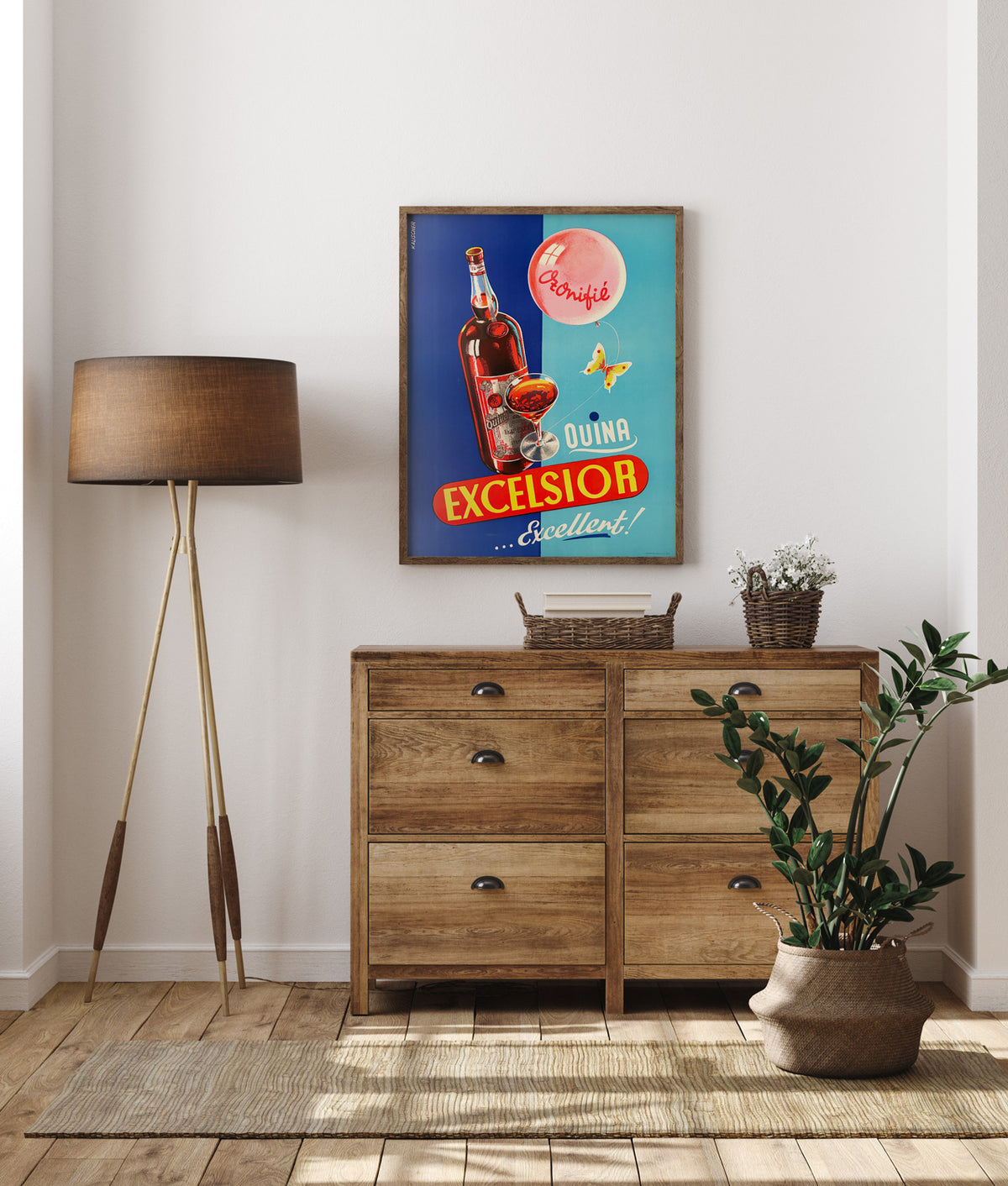 Quina Excelsior 1950s French Alcohol Advertising Poster, Kalischer