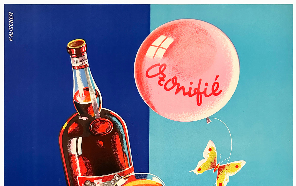 Quina Excelsior 1950s French Alcohol Advertising Poster, Kalischer - detail