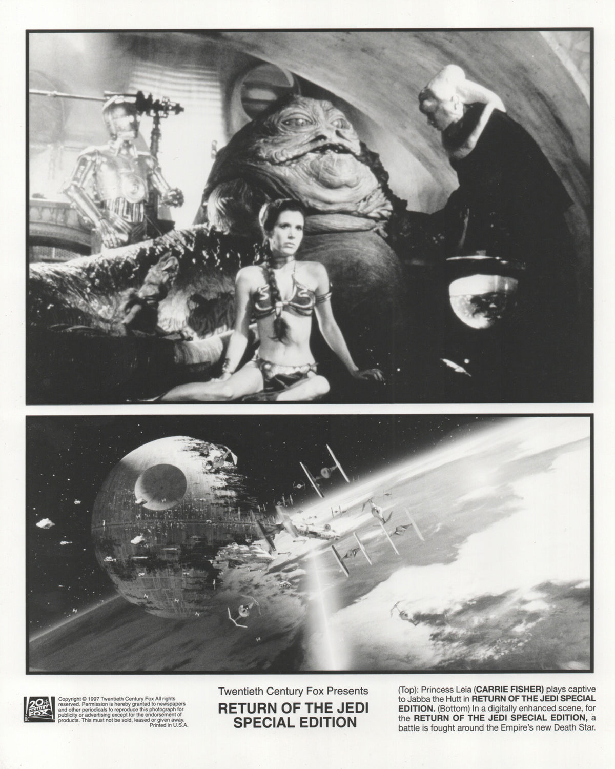 Return of the Jedi 1983 Film Movie Press Publicity Still Framed