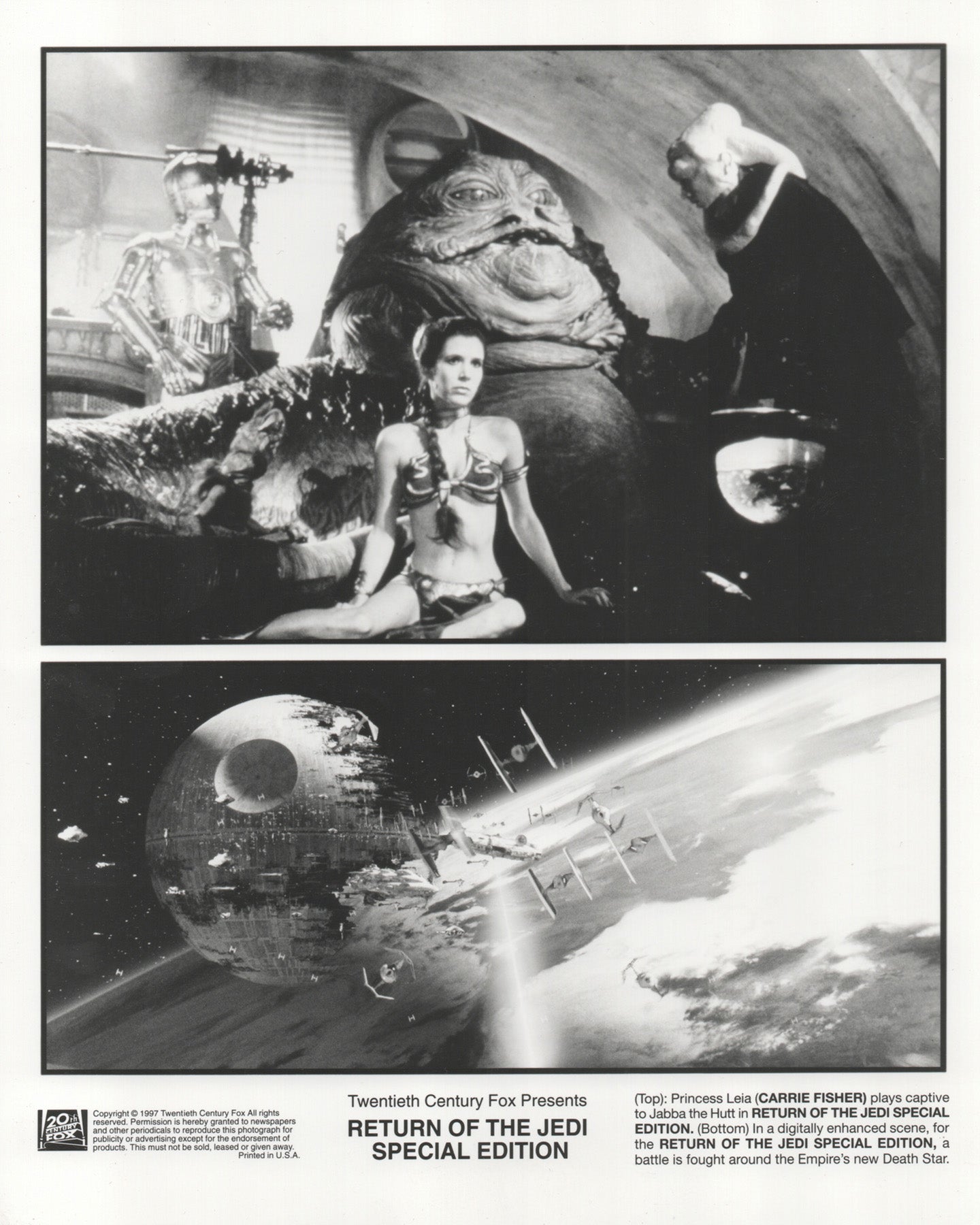 Return of the Jedi 1983 Film Movie Press Publicity Still Framed