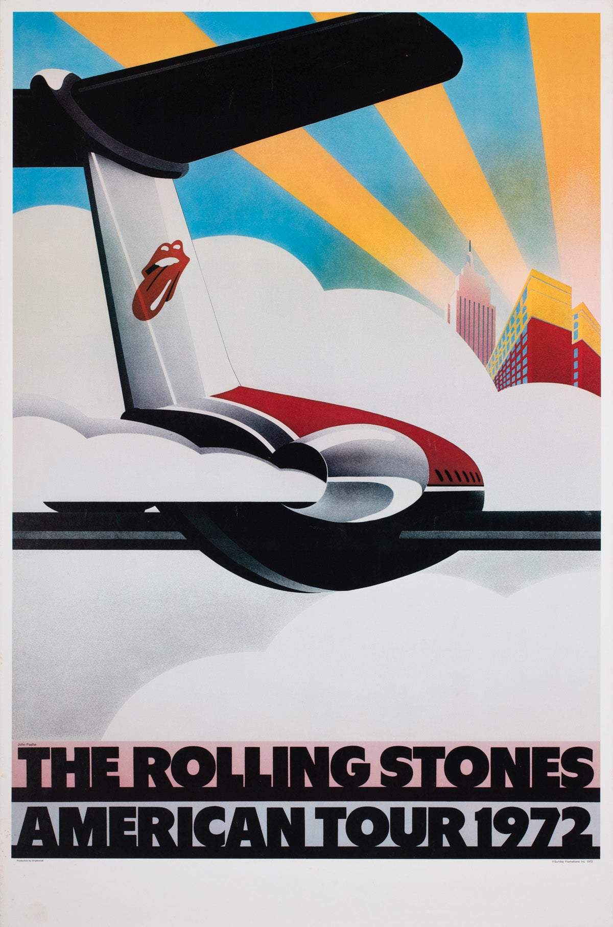 Rolling Stones 1972 Tour Music Poster, John Pasche
