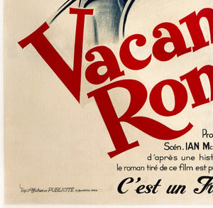 Roman Holiday 1960s French Half Grande Film Movie Poster - detail