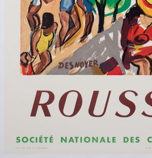 Roussillon 1952 SNCF French Railway Travel Advertising Poster, Francois Desnoyer - detail