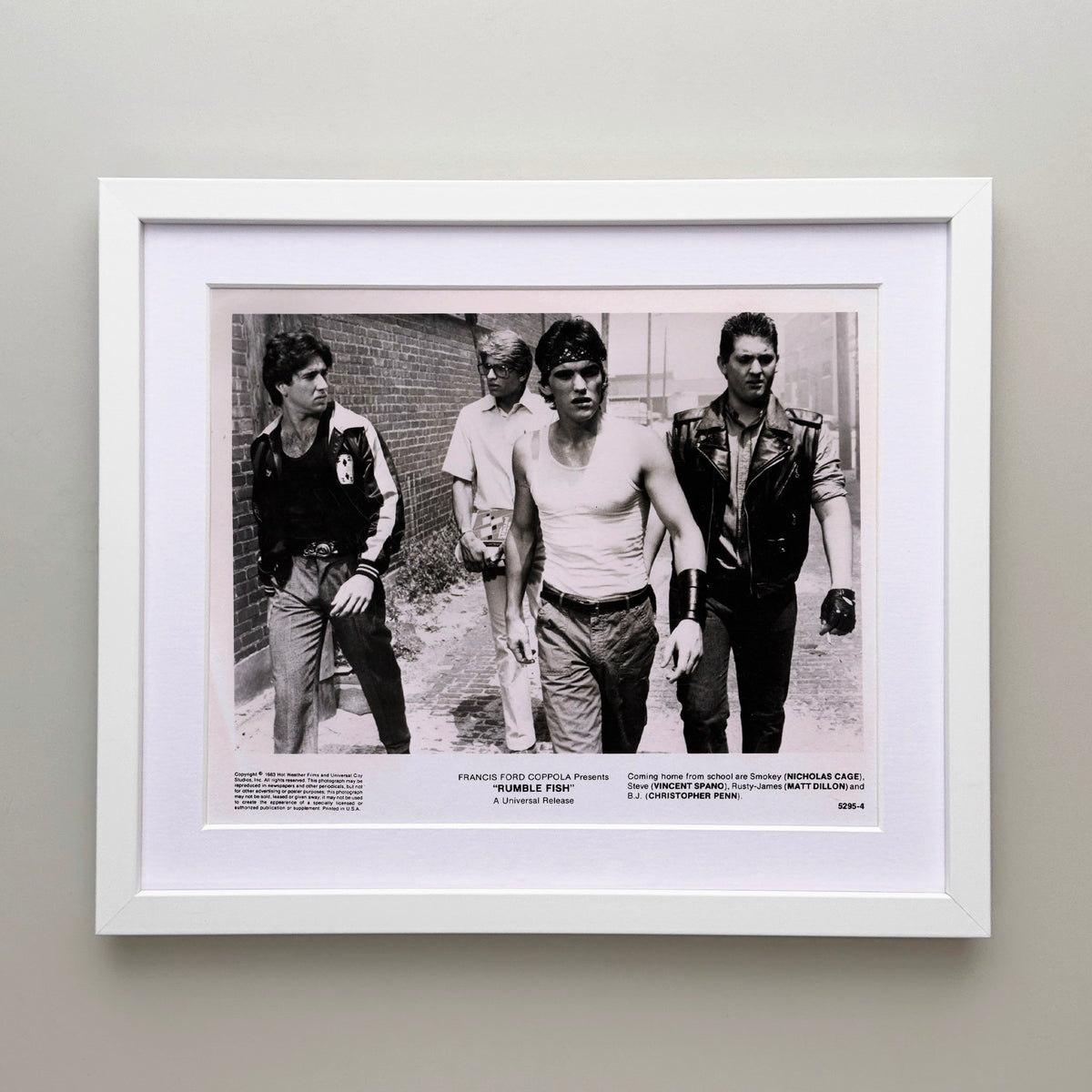 Rumble Fish 1983 Publicity Film Movie Press Still Framed