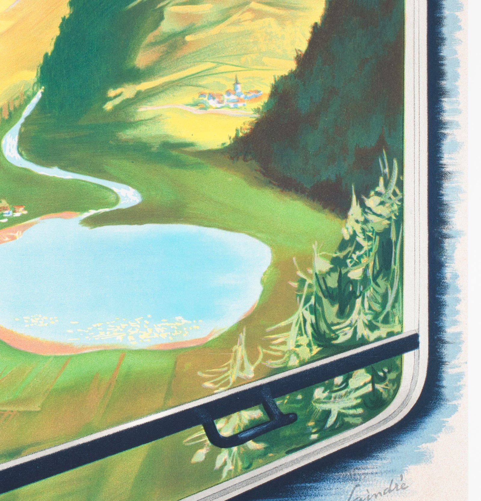Rome 1966 Alitalia Airline Travel Poster Harmut Hielscher - detail