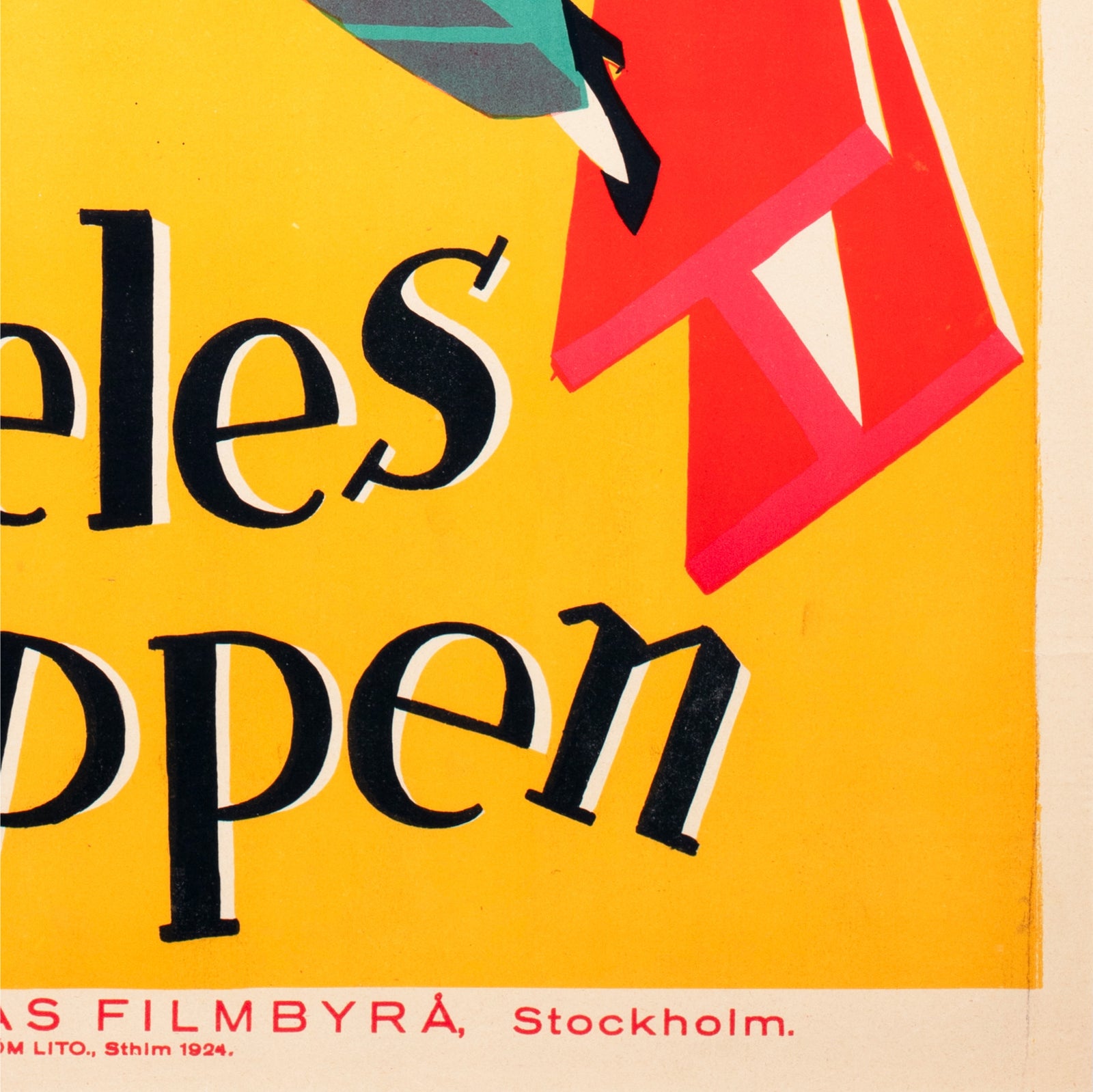 Safety Last 1924 Swedish Film Poster Curt Peters - detail