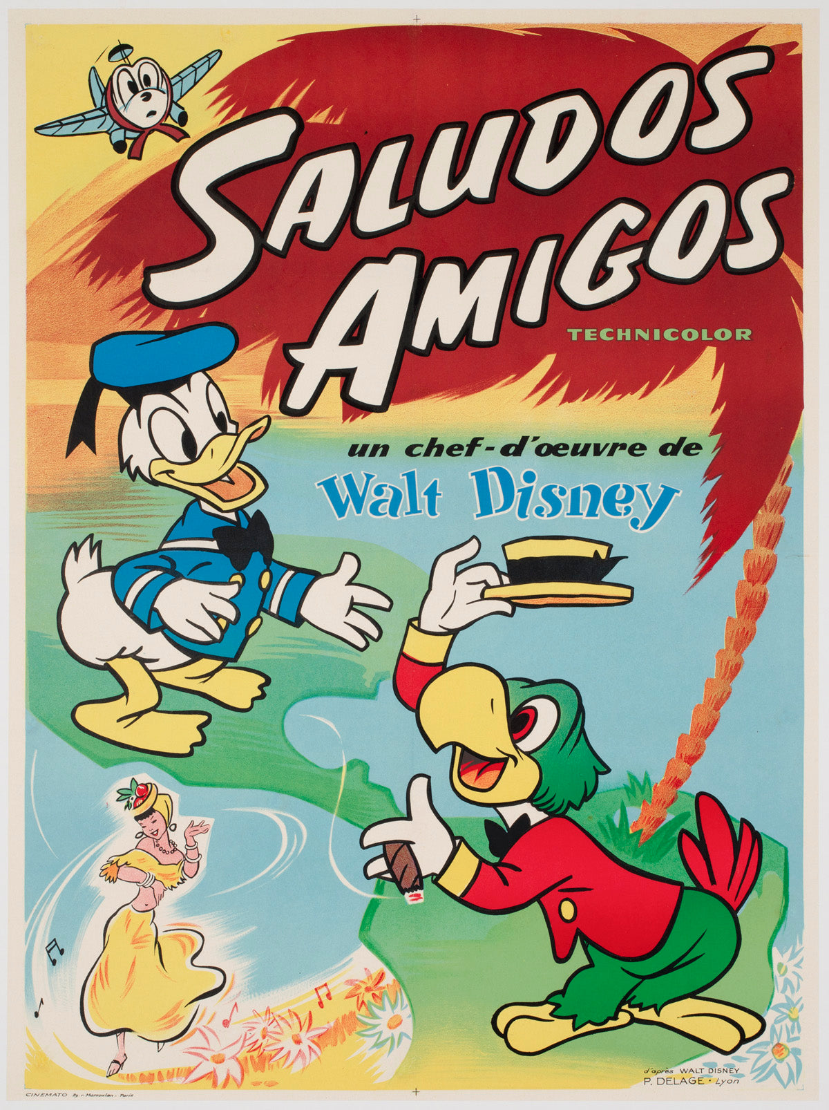 Saludos Amigos c1950 French Moyenne Film Poster