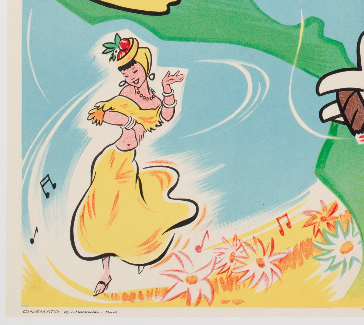 Saludos Amigos c1950 French Moyenne Film Poster - detail