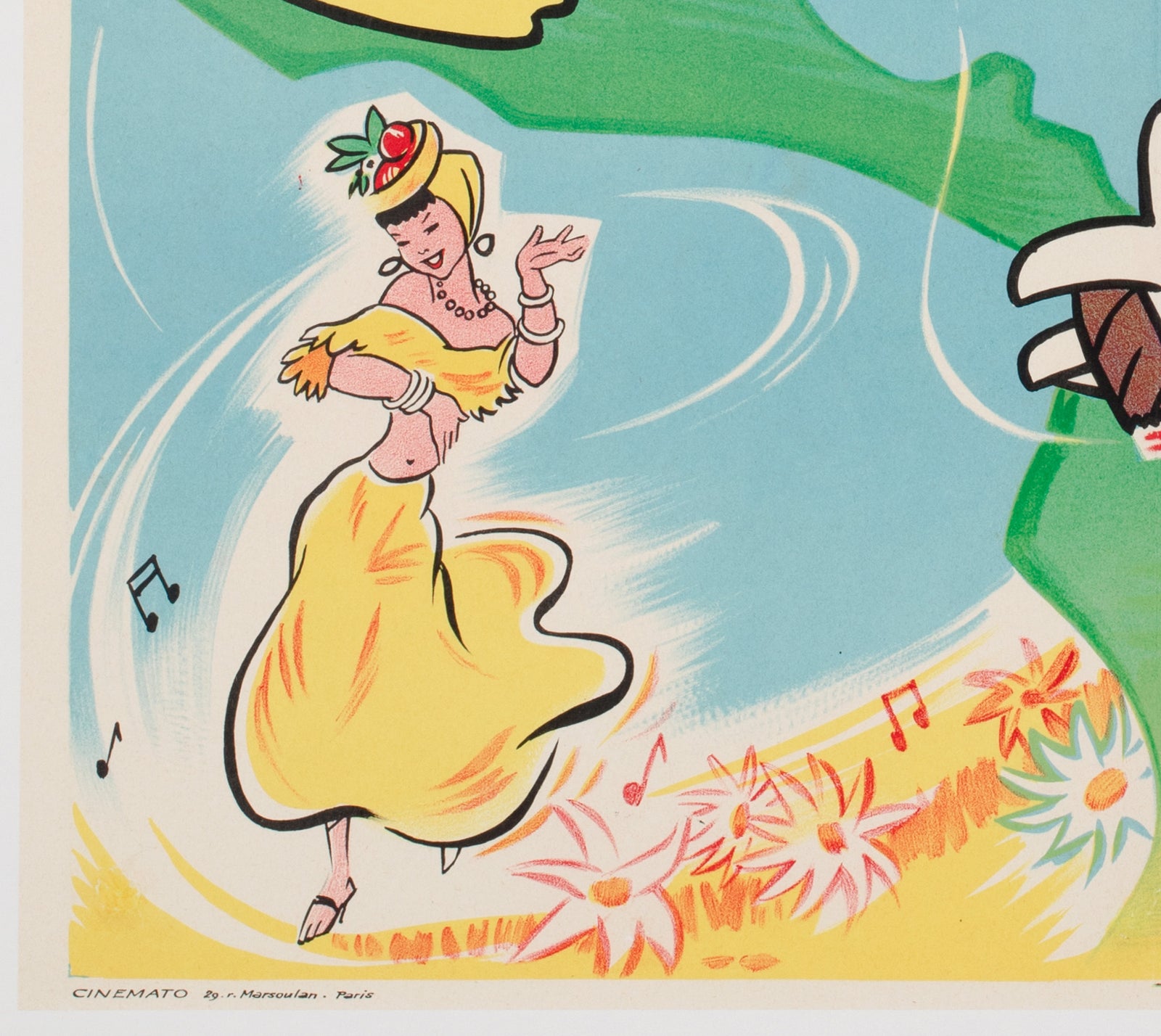 Saludos Amigos c1950 French Moyenne Film Poster - detail