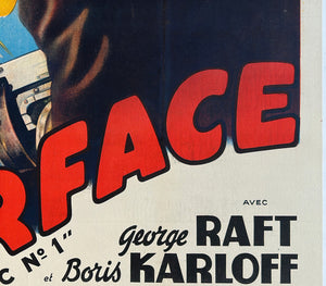 Scarface R1940s French Grande Film Movie Poster - detail