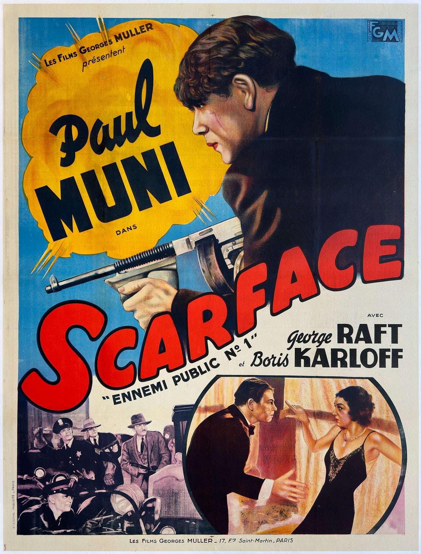 Scarface R1940s French Grande Film Movie Poster