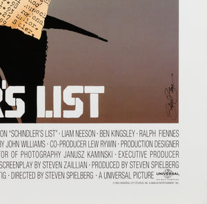 Schindler's List 1993 US 1 Sheet Special Unused Film Movie Poster, Saul Bass - detail