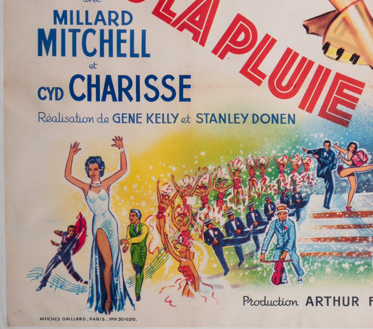 Singin' in the Rain 1952 French Grande Film Movie Poster - detail