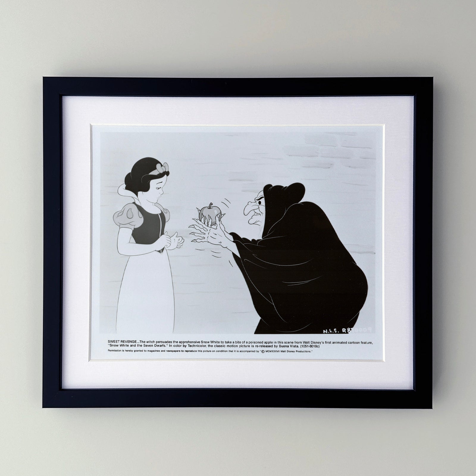 Snow White and the Seven Dwarfs 1937 Film Movie Press Publicity Still Framed