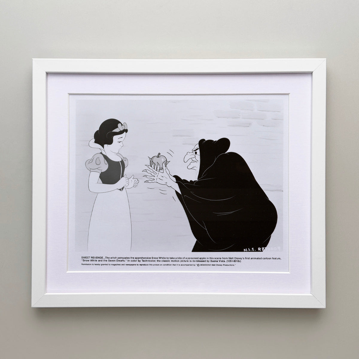 Snow White and the Seven Dwarfs 1937 Film Movie Press Publicity Still Framed