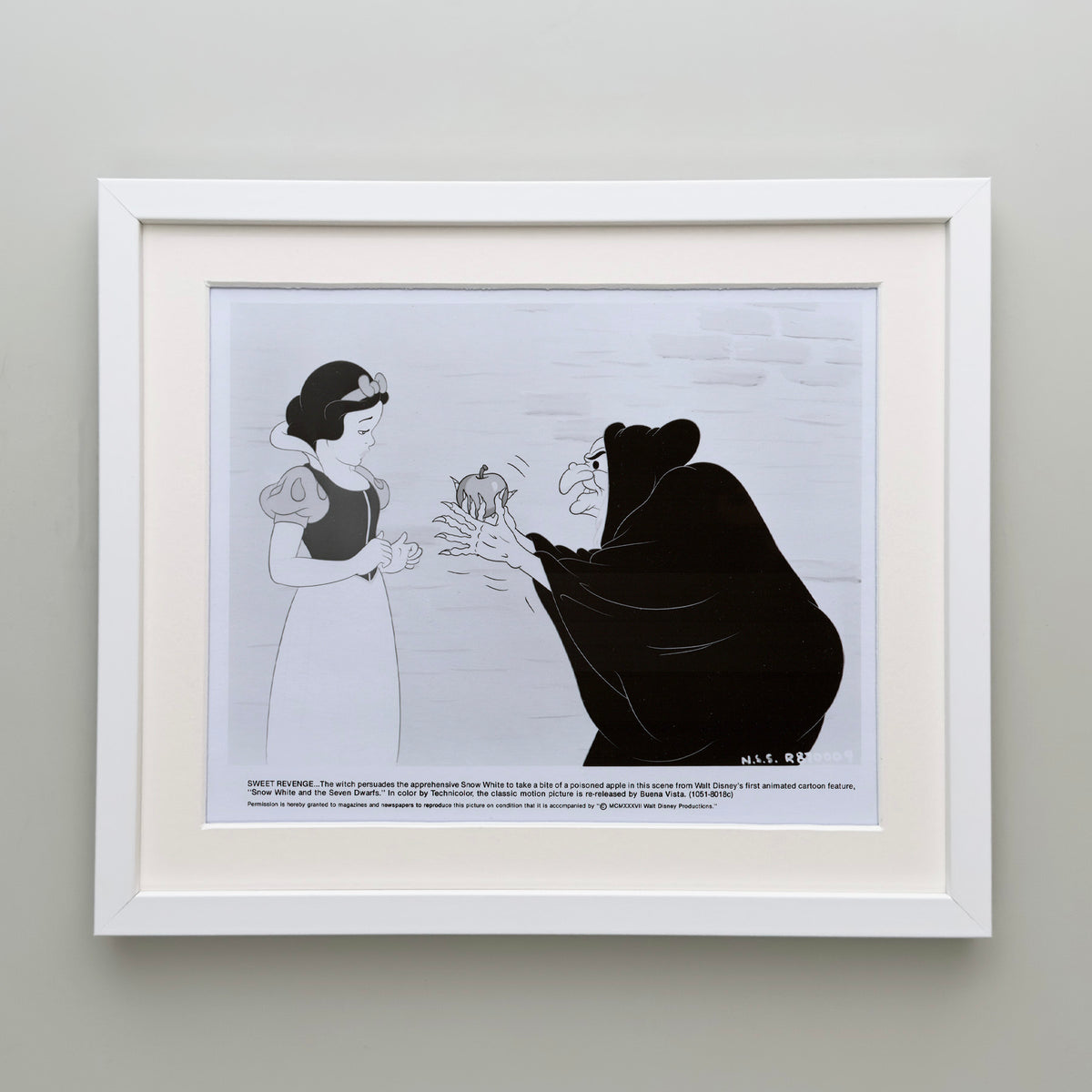 Snow White and the Seven Dwarfs 1937 Film Movie Press Publicity Still Framed