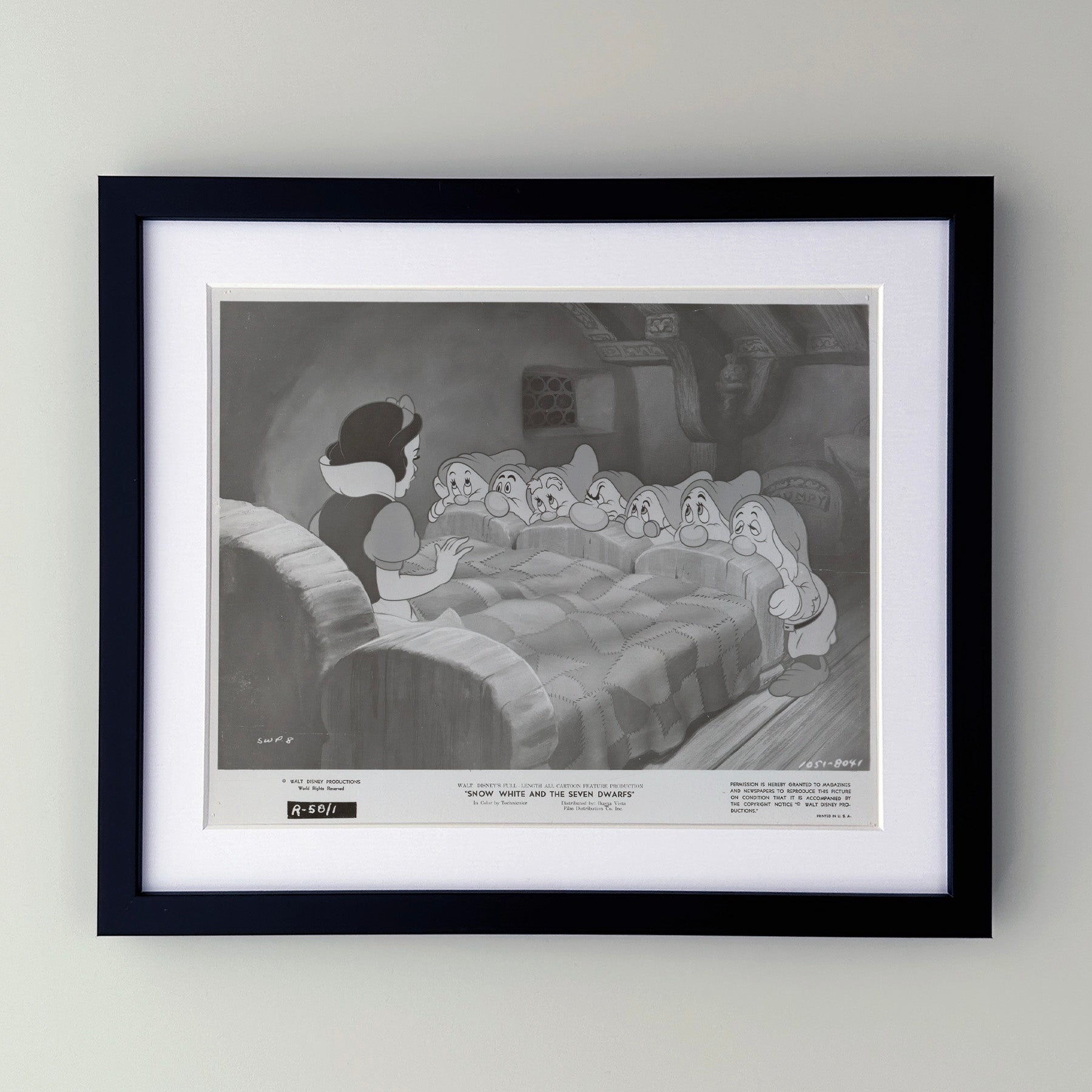 Snow White and the Seven Dwarfs 1937 Film Movie Press Publicity Still Framed
