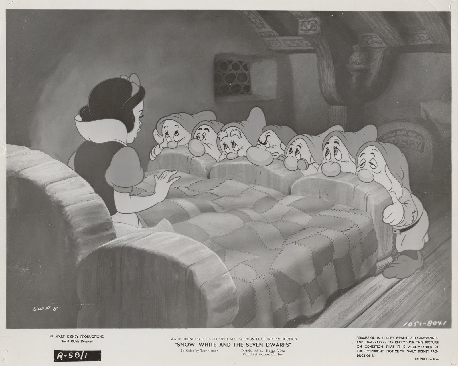 Snow White and the Seven Dwarfs 1937 Film Movie Press Publicity Still Framed