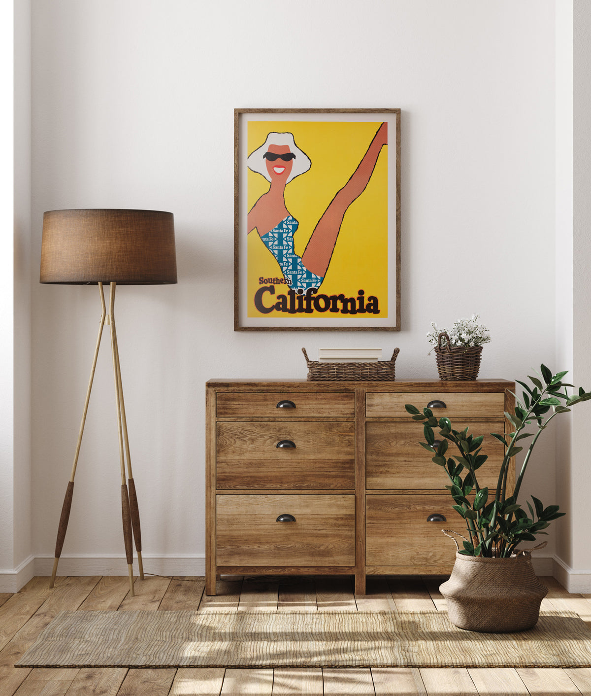 Southern California c1950s Santa Fe Railway Travel Poster