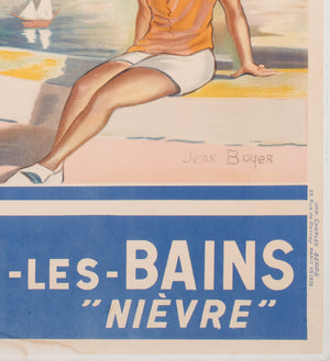 St Honore Les Bains 1935 French PLM Railway travel Advertising Poster, Jean Boyer