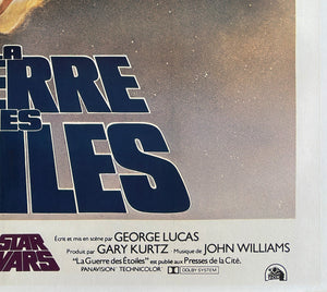 Star Wars 1977 French Grande Film Movie Poster, Tom Jung - detail
