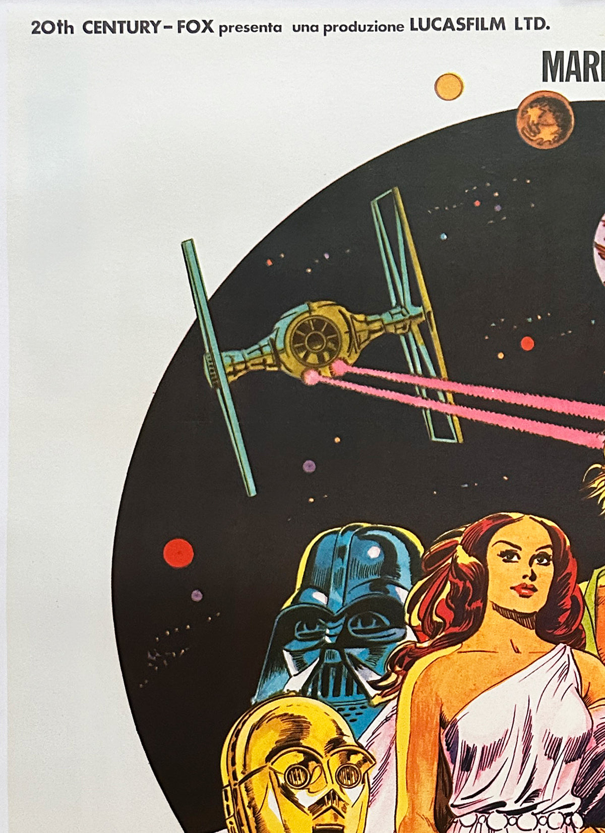 Star Wars 1977 Italian 2 Foglio Film Poster, Michelangelo Papuzza - detail