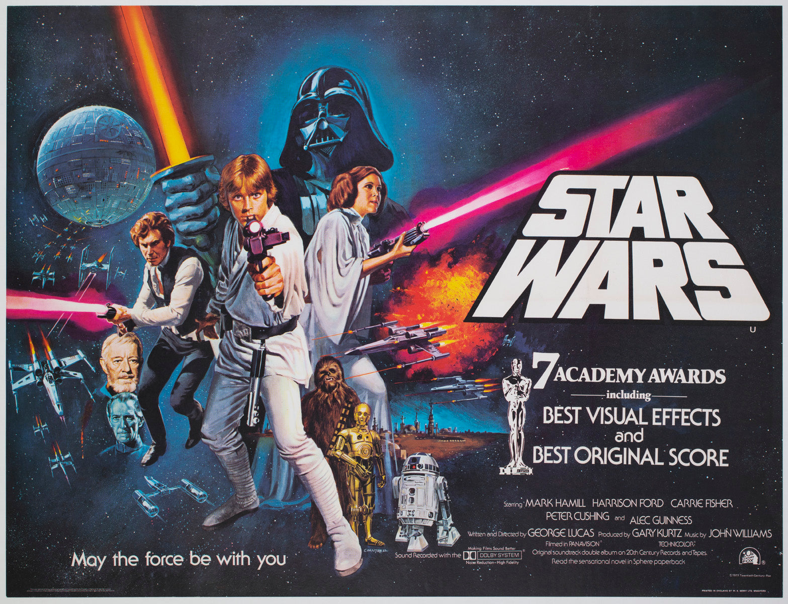 Star Wars 1977 UK Quad Style C Oscars Film Movie Poster Tom Chantrell