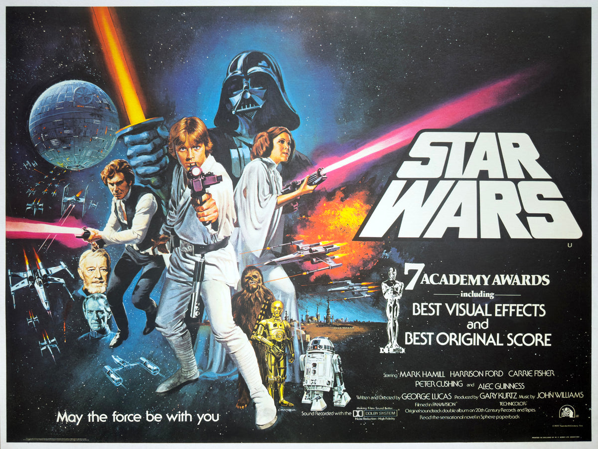 Star Wars 1977 UK Quad Film Poster Greg and Tim Hildebrandt