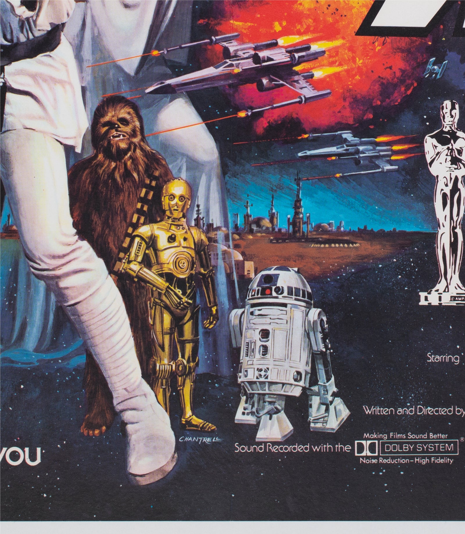 Star Wars 1977 UK Quad Style C Oscars Film Movie Poster Tom Chantrell - detail