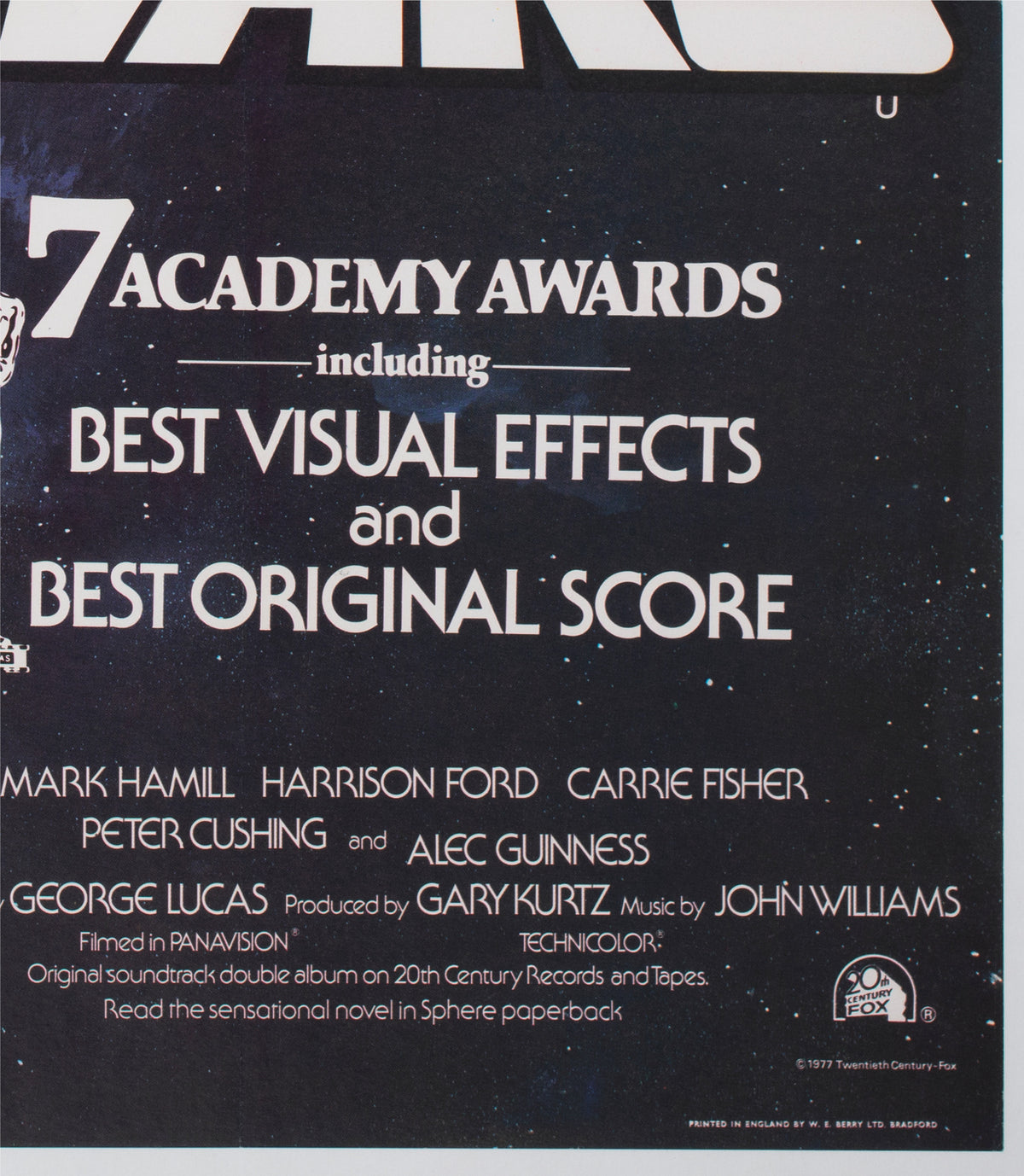 Star Wars 1977 UK Quad Style C Oscars Film Movie Poster Tom Chantrell - detail