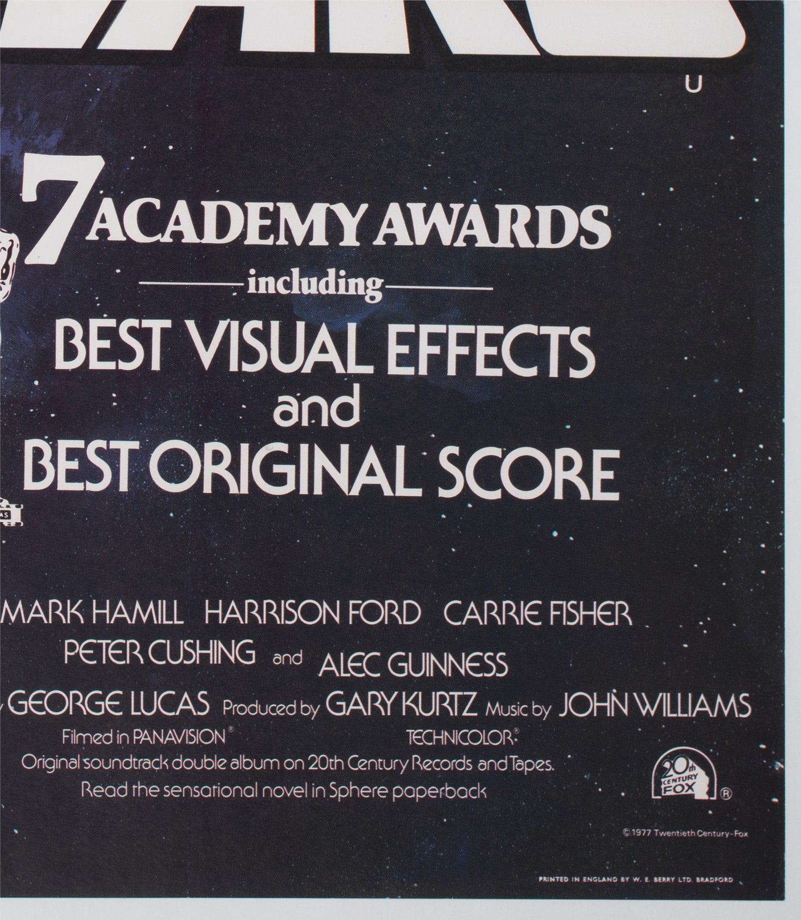 Star Wars 1977 UK Quad Style C Oscars Film Movie Poster Tom Chantrell - detail