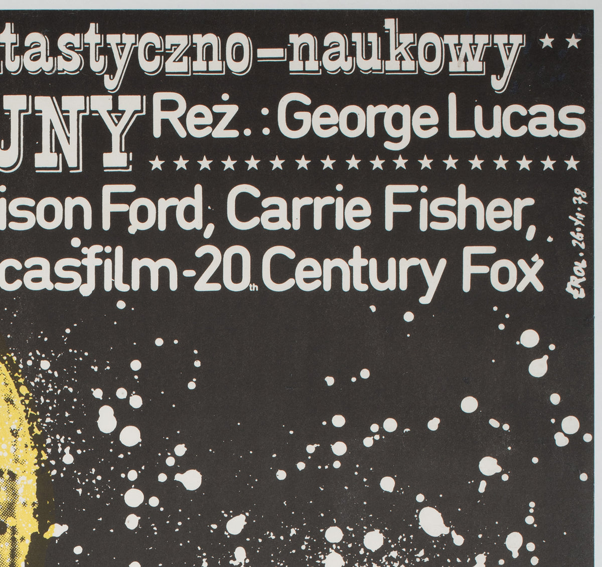 Star Wars 1979 Polish B1 Film Movie Poster, Jakub Erol - detail