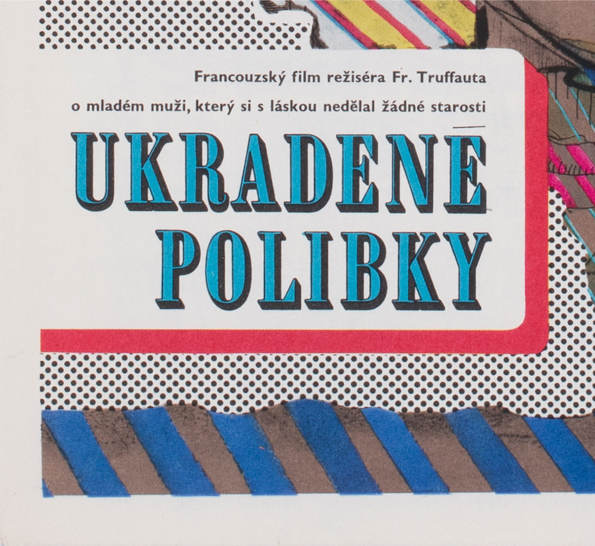 Stolen Kisses 1970 Czech A3 Film Poster Karel Machalek - detail