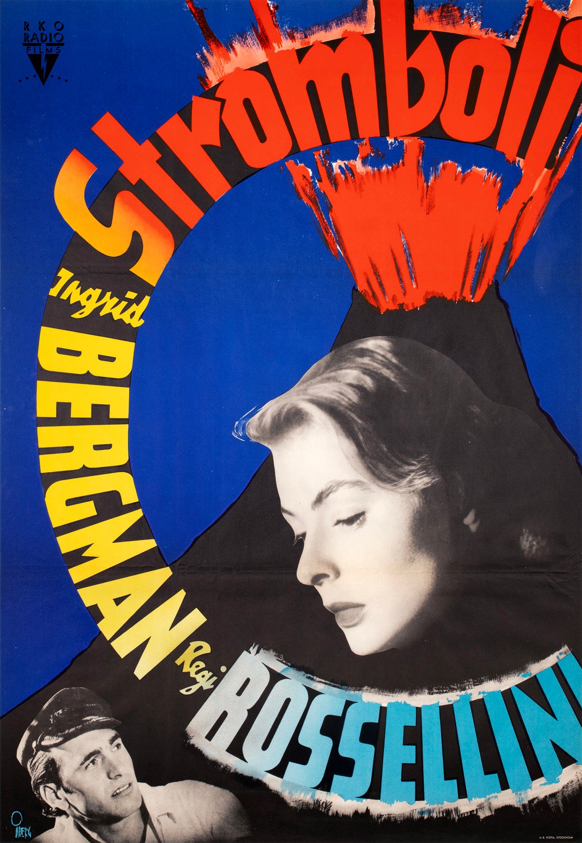 Stromboli 1950 Swedish Film Poster Gösta Åberg