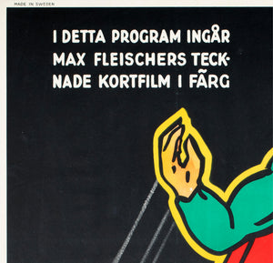 Superman 1940s Swedish Film Poster Gösta Åberg - detail