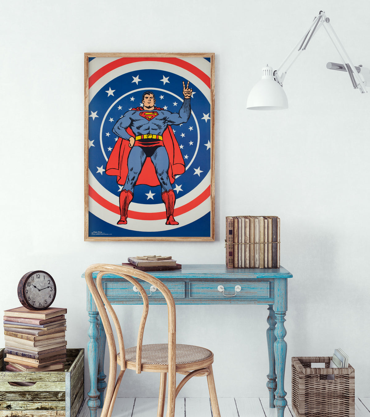 Superman 1971 Vintage Bullseye Peace Panel Poster Swan and Anderson