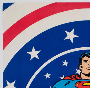 Superman 1971 Vintage Bullseye Peace Panel Poster Swan and Anderson - detail
