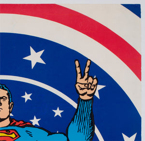 Superman 1971 Vintage Bullseye Peace Panel Poster Swan and Anderson - detail