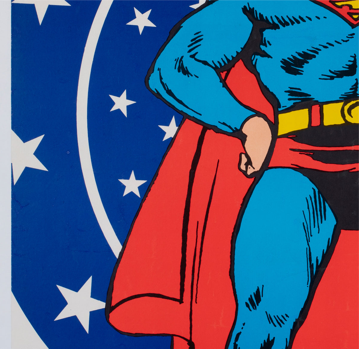 Superman 1971 Vintage Bullseye Peace Panel Poster Swan and Anderson - detail