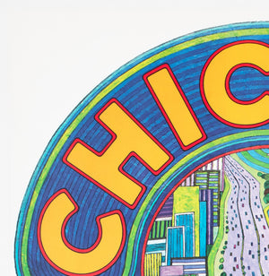 TWA Chicago c1960s Airline Travel Advertising Poster David Klein - detail