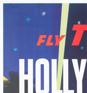 TWA Hollywood c1960s Travel Poster David Klein - detail