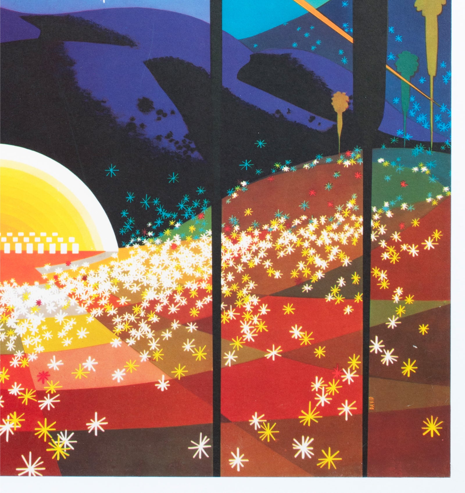 TWA Hollywood c1960s Travel Poster David Klein - detail