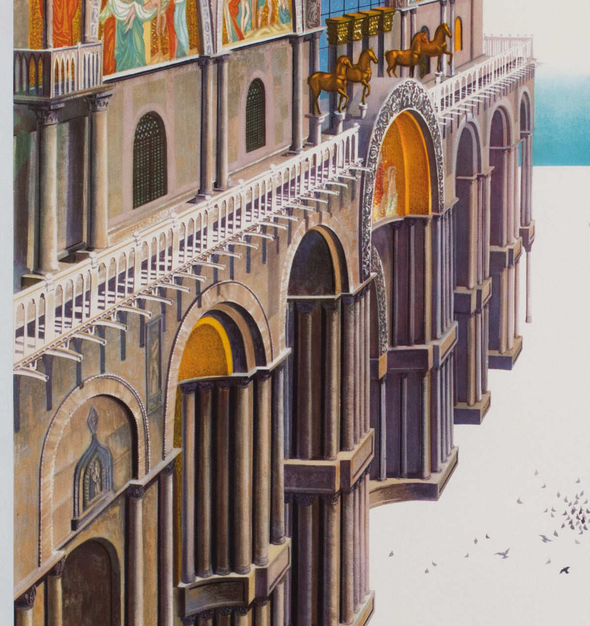 TWA Italy 1950s Travel Airline Poster, David Klein - detail