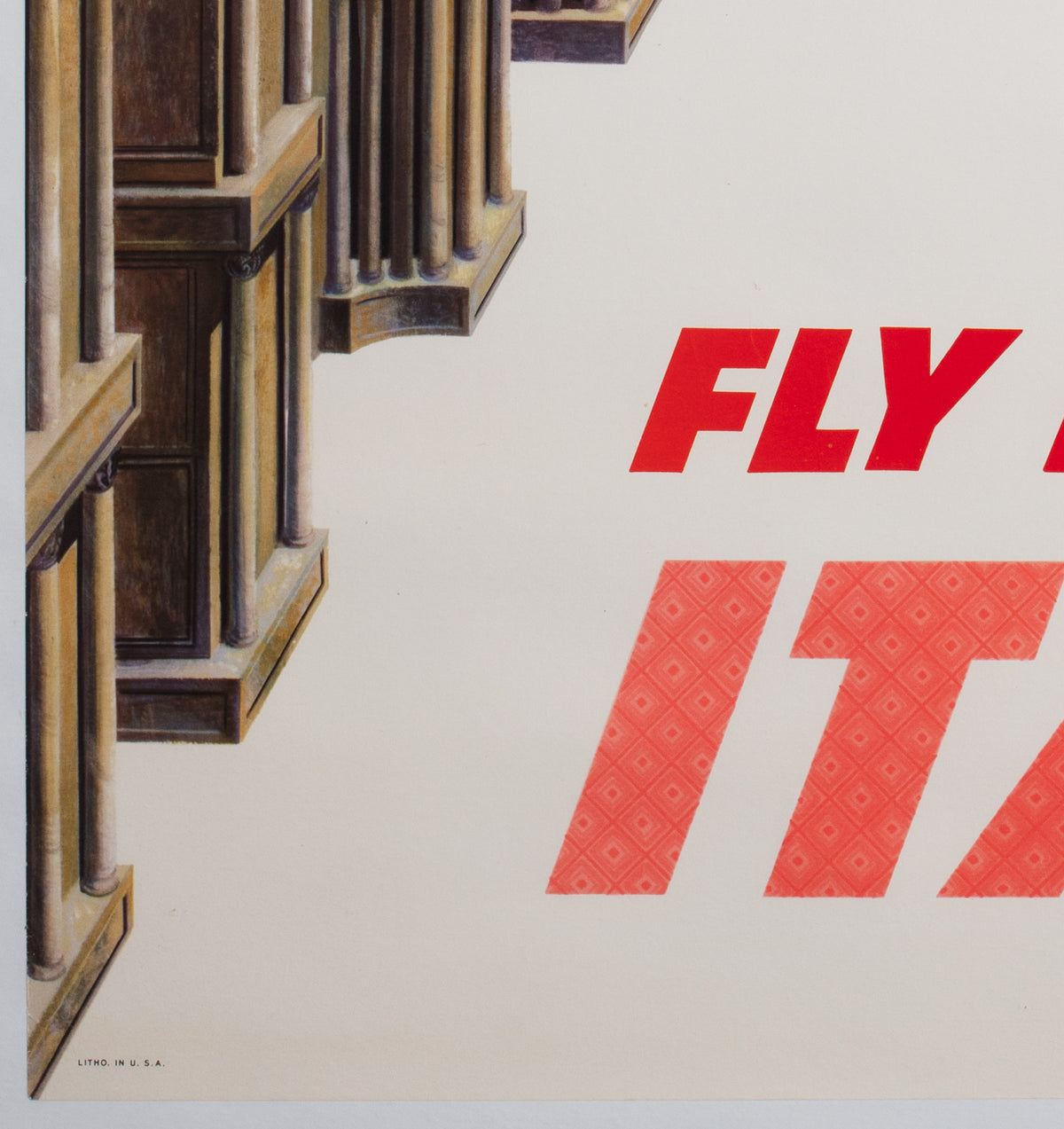 TWA Italy 1950s Travel Airline Poster, David Klein - detail