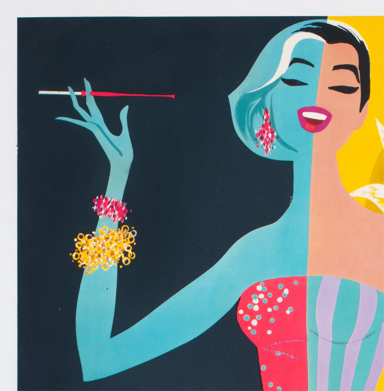 TWA Las Vegas 1950s Airline Travel Advertising Poster David Klein - detail
